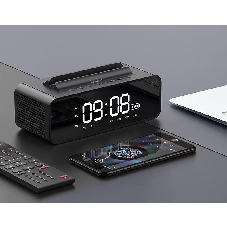 Loa Bluetooth Không Dây OneDer Phantom V06 Đa Năng Kết Hợp Đồng Hồ Báo Thức Bass Mạnh Mẽ Hàng Cao Cấp