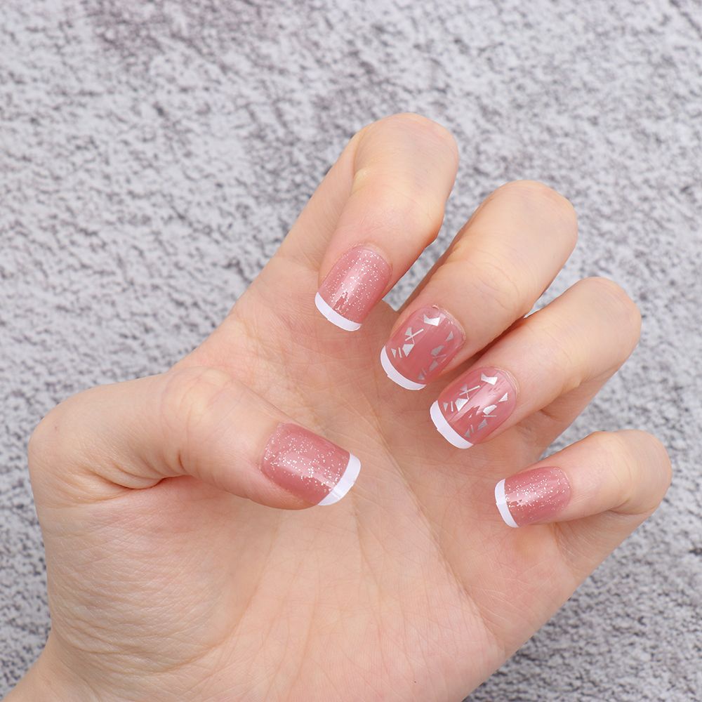 [Hàng mới về] Hộp 24 móng tay giả đầu tròn có thể tháo rời tiện dụng