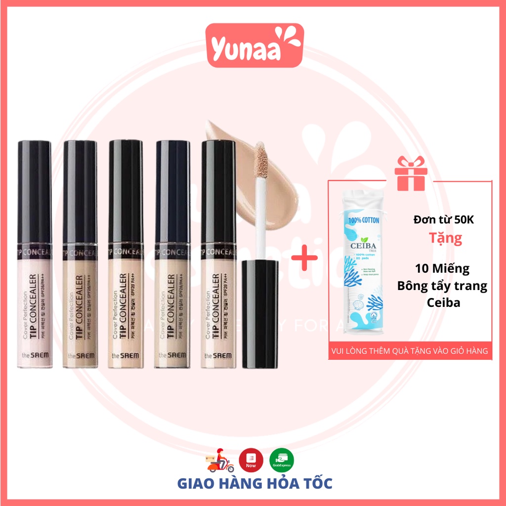 Kem Che Khuyết Điểm The Saem - Kem Che Khuyết Điểm The Seam Cover Perfection Tip Concealer SPF28 PA++ 6.5g