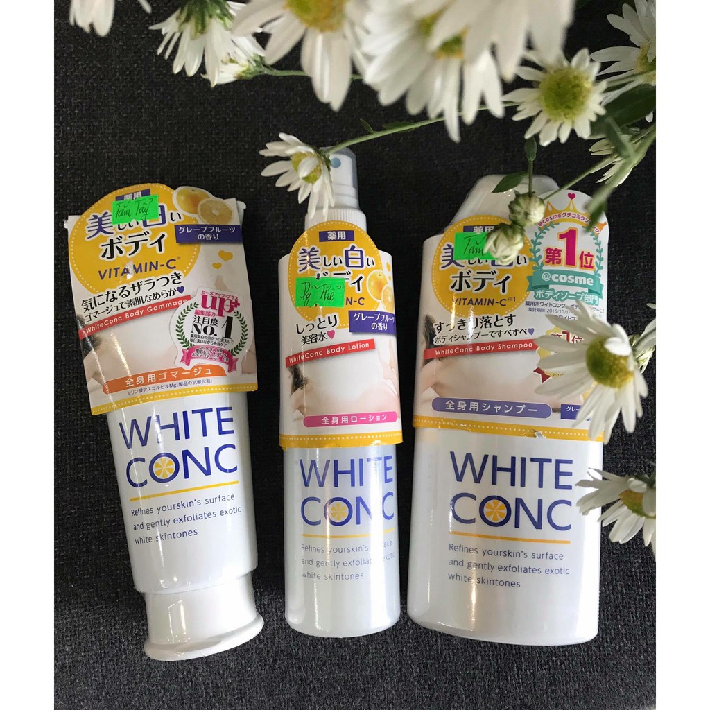 Sữa tắm  White Conc Vitamin C dưỡng trắng giảm sạm (360ml) Hàng Nhật Nội Địa