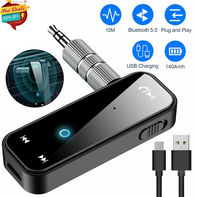 Thiết Bị Nhận Tín Hiệu Bluetooth 5.0 Không Dây Giắc Cắm 3.5mm Chuyên Dụng Cho Xe Hơi