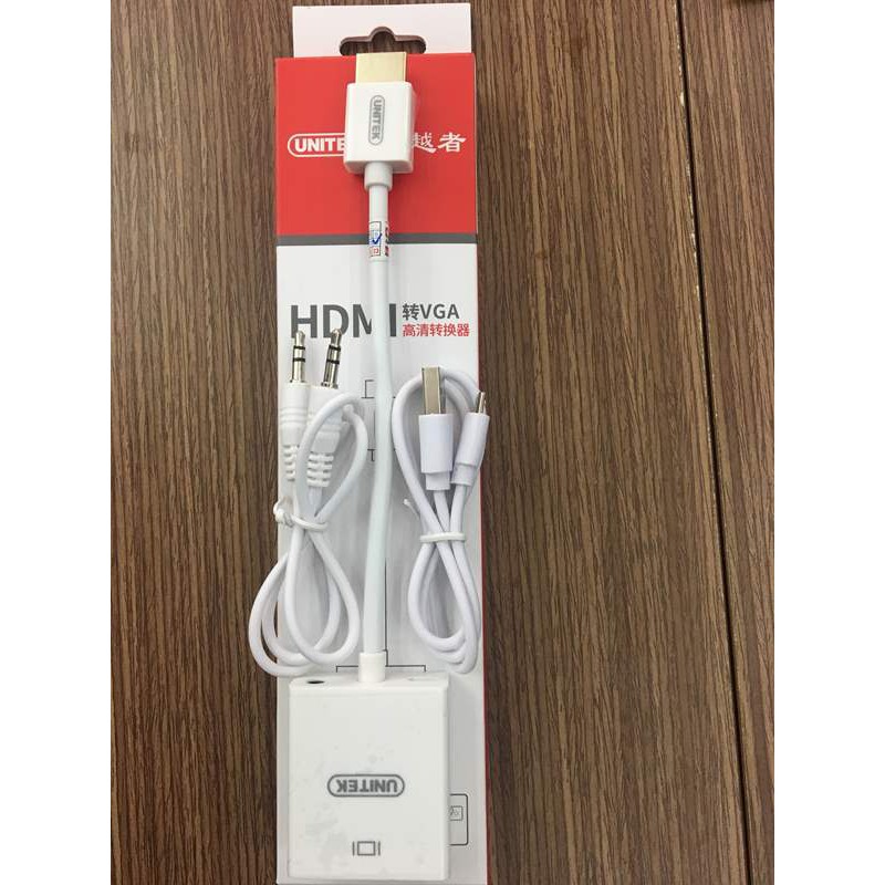 Cáp Chuyển HDMI To VGA + Audio UNITEK Y-6333WH - Y-6333WH