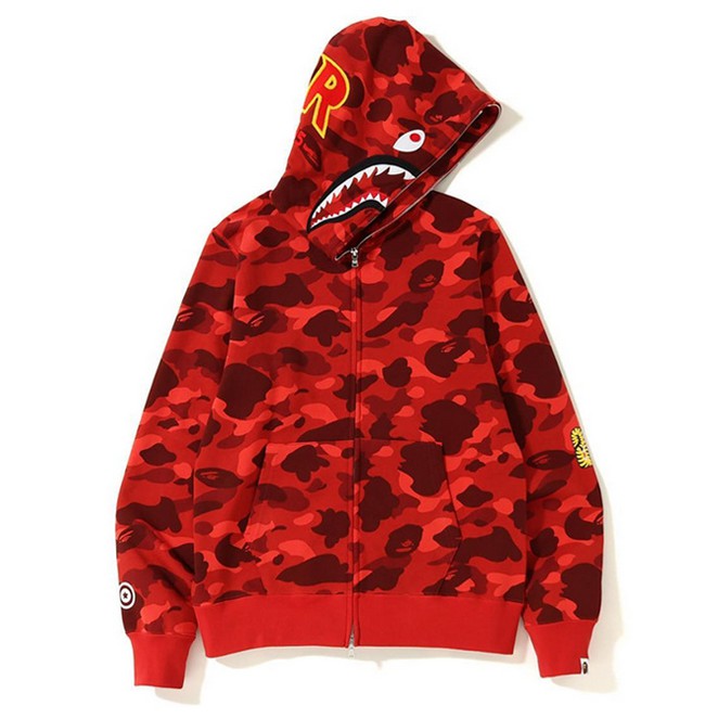 New Bape X PONR 🔥 Shark Zipper Hoodie Sweater Men Women Camouflage Plus velvet Coat