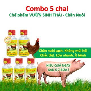 Combo 5 chai Chế phẩm sinh học Chăn Nuôi gia súc gia cầm Không Mùi Hôi
