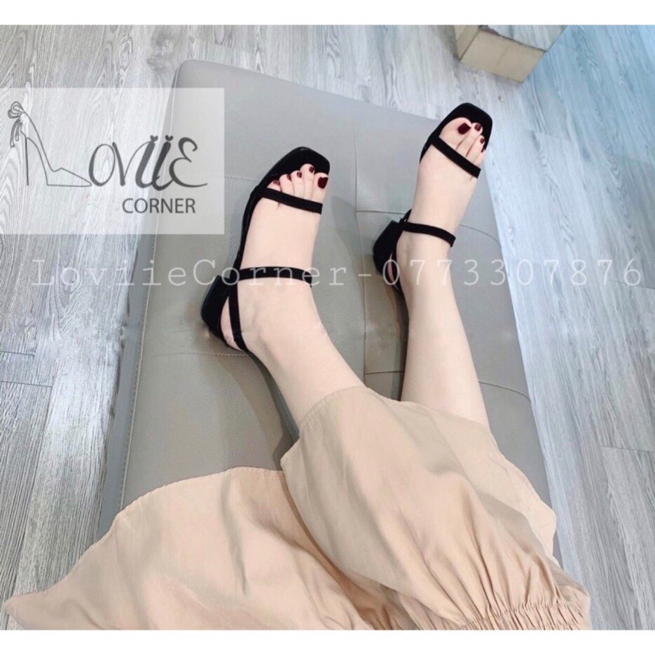 SANDAL CAO GÓT LOVIIECORNER - GUỐC SANDAL 3P - SANDAL NỮ QUAI MẢNH - GIÀY CAO GÓT 3P KHÓA CÀI S210302