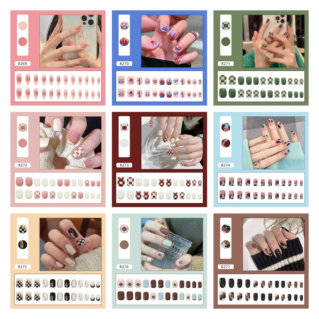 Hộp 24 Móng Tay Giả Thời Trang R251-R300