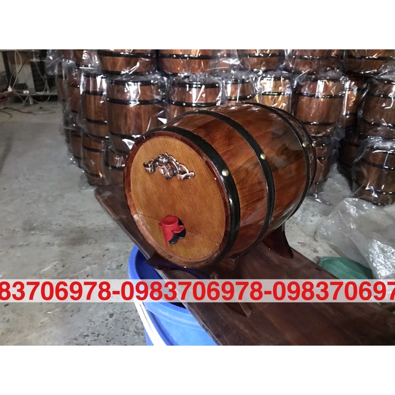 Thùng gỗ đựng rượu vang 5l đi kèm túi đựng r.u.ou