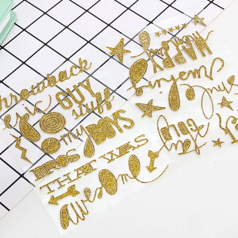 Sticker nhũ họa tiết chữ sang trọng (SN06)