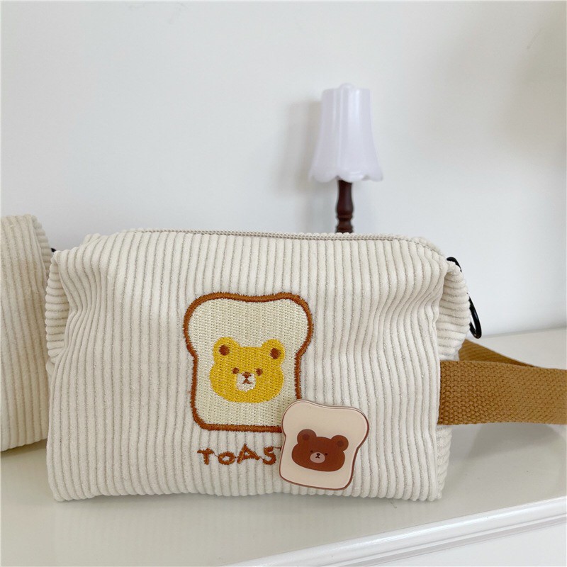 Bentoy Milkjoy Cosmetic Bag Cute cartoon pattern Large capacity rabbit toast