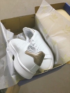 Giày stan smith gót vàng hồng