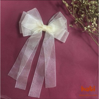 Kẹp tóc nơ voan kim tuyến - Kẹp tóc Handmade HATI