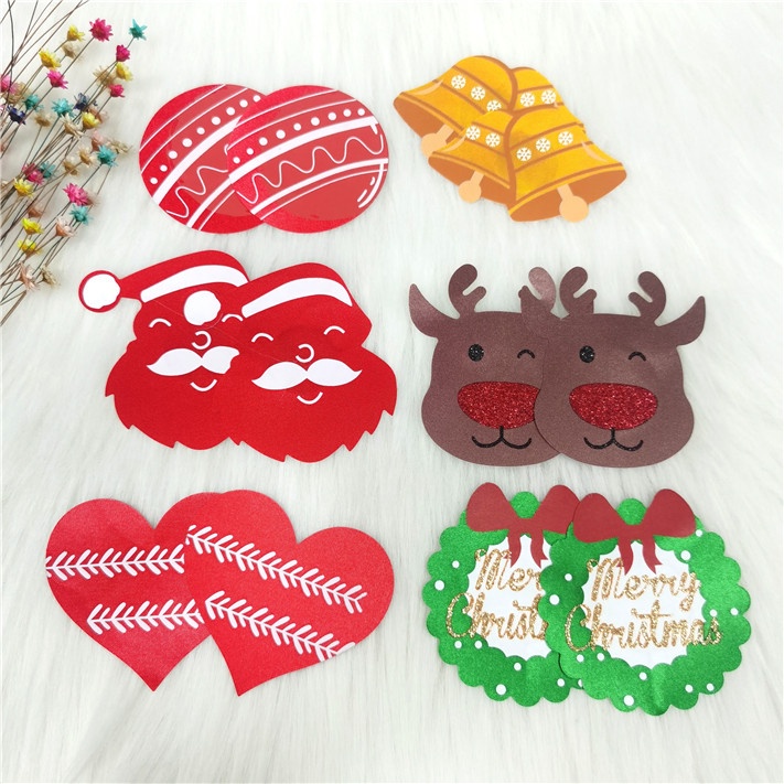 [Hàng mới về] Cặp miếng dán ngực họa tiết giáng sinh dùng một lần độc đáo