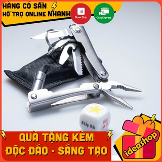 Combo 2 món kềm đa năng - đèn pin 9 in 1 và xí ngầu uống bia