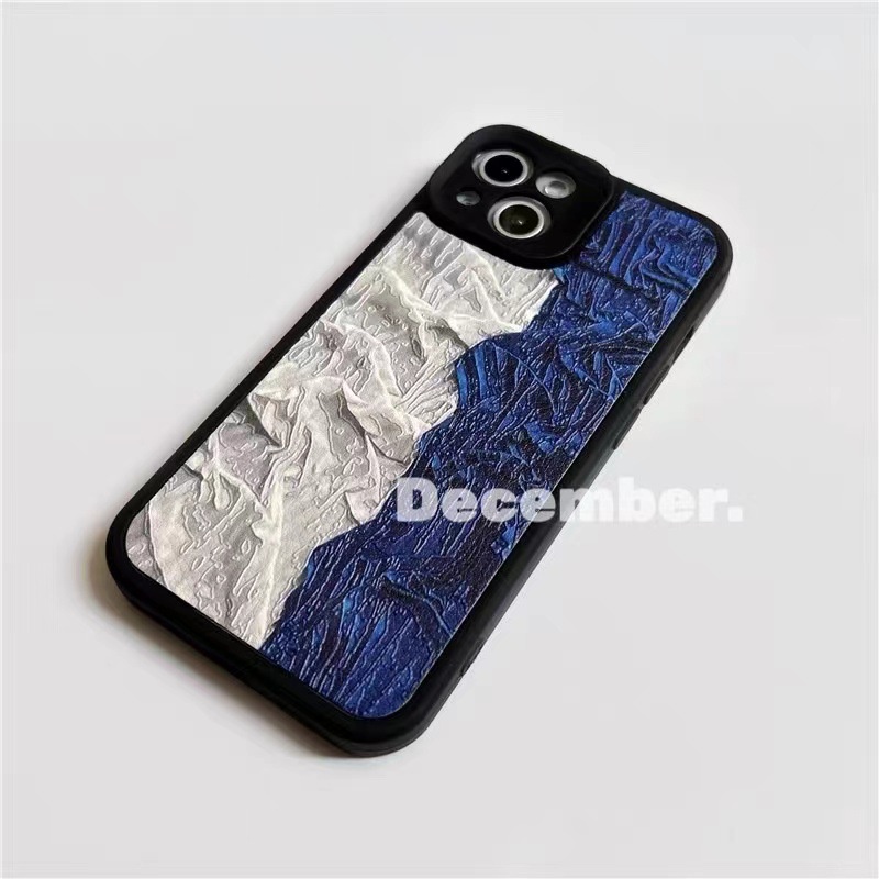 Ốp điện thoại silicon khâu hình nghệ thuật mùa thu đông dành cho iPhone 13promax 12pro 11 xsmax