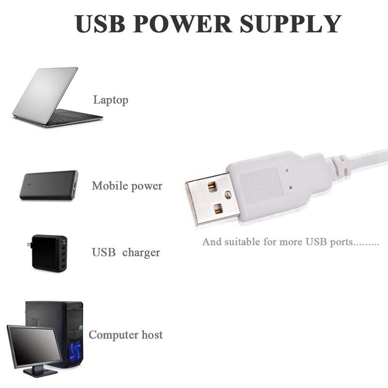 Đèn Led Usb 3 Bóng Có Giá Đỡ Điện Thoại Tiện Dụng Đen