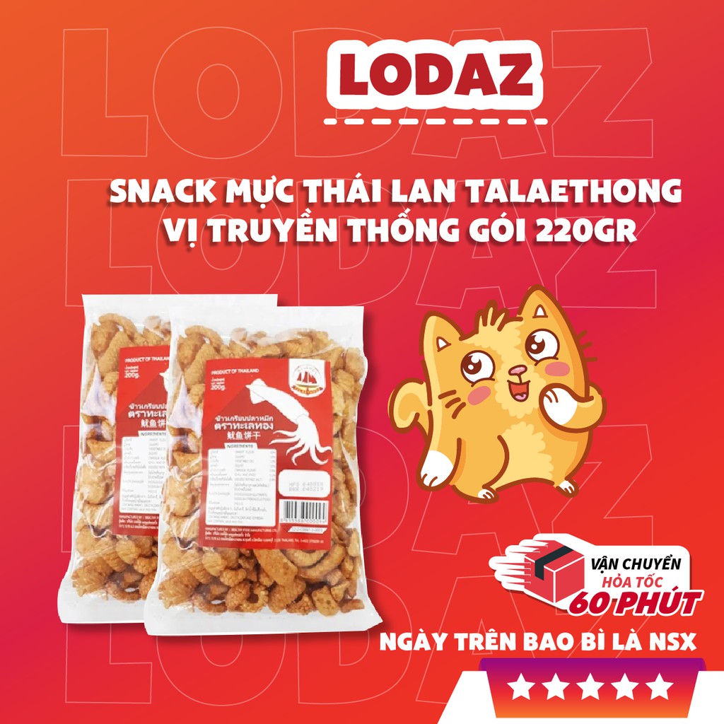 Snack mực Thái Lan Talaethong vị truyền thống gói 220gr