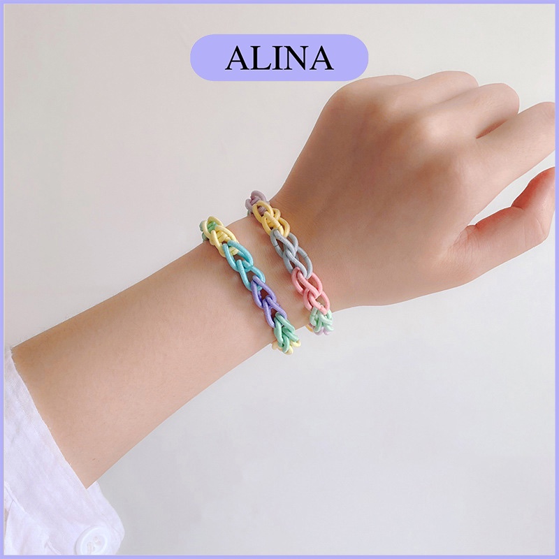 Dây Thun Cột Tóc Co dãn Màu Kẹo Ngọt Vòng Tay Cặp Tình Bạn Dễ Thương Alina K4-07