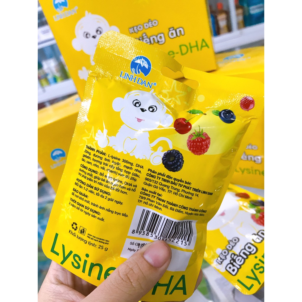 Kẹo dẻo biếng ăn Lysine-DHA Linh Đan