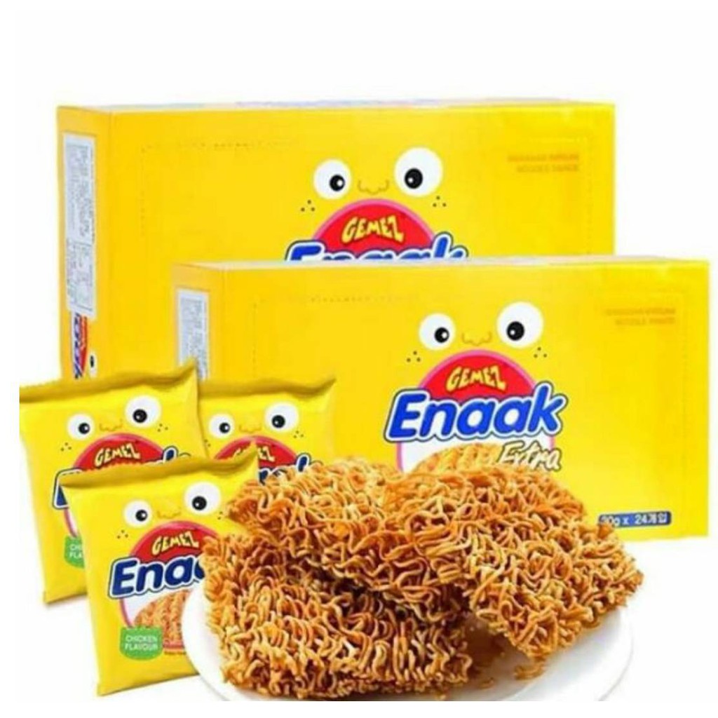 Combo 3 hộp mì ăn sống Snack Enaak 72 gói/30gr (vàng)