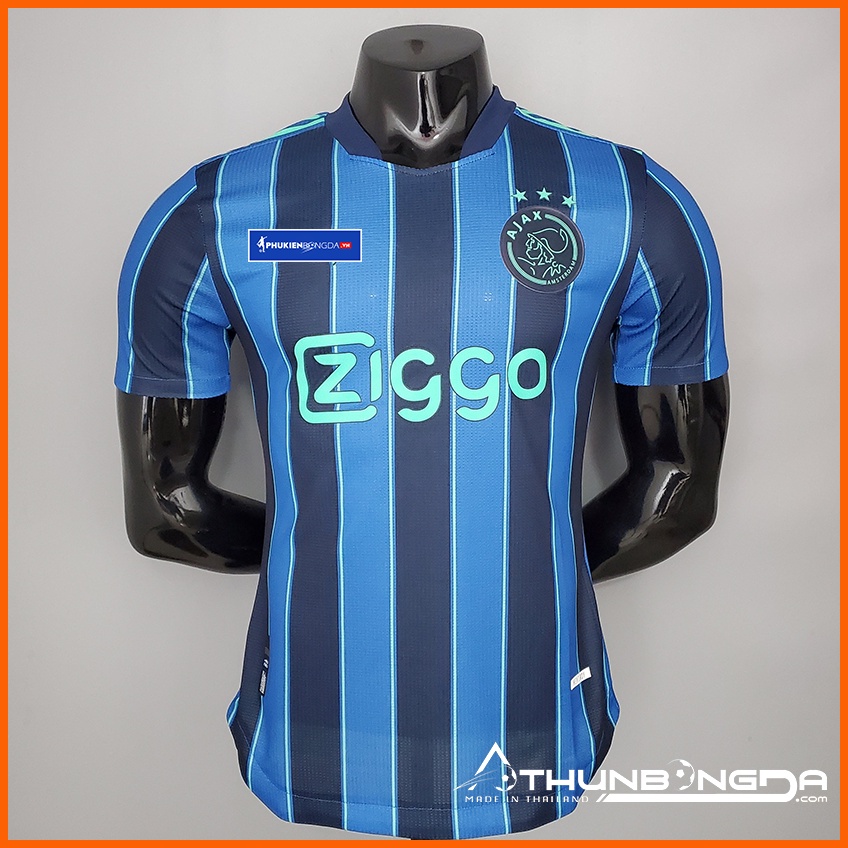 Áo Ajax sọc xanh đen sân khách 2021/2022, 2021/22 Bản PLAYER Issue Body fit cao cấp (Thái Lan)