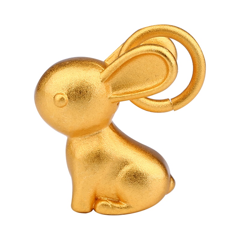 Mặt Dây Chuyền Hình Thỏ / Mặt Trăng / Mặt Trời Màu Vàng Kim Không Gây Dị Ứng Chống Oxy Hóa diy