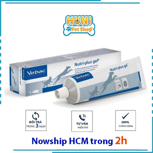 Gel dinh dưỡng cho chó mèo Nutri plus gel Virbac Gel dưỡng lông chó nhanh phục hồi sau bệnh - tuýp 120.5g