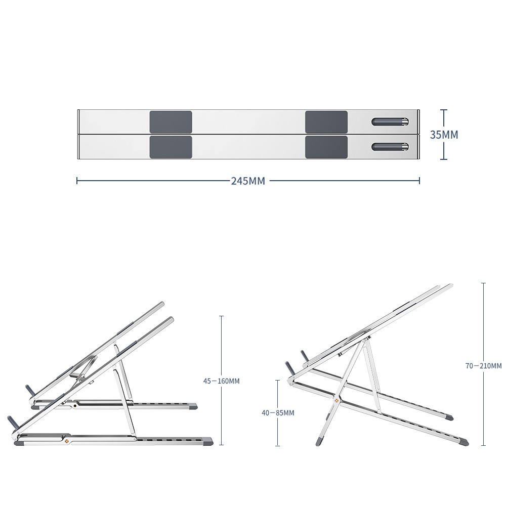 Giá đỡ laptop / máy tính bảng OATSBASF bằng hợp kim nhôm có thể điều chỉnh chiều cao