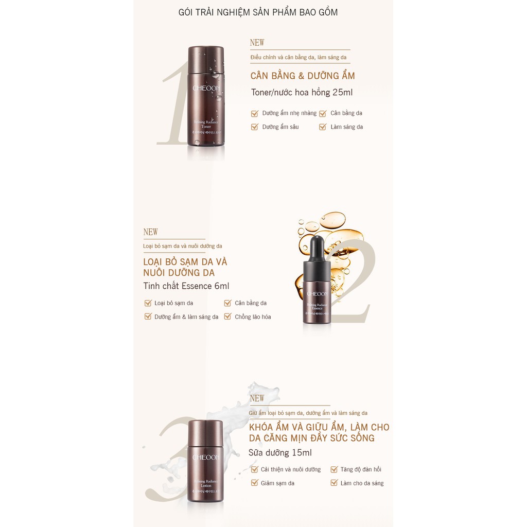 Bộ sản phẩm dưỡng ẩm cho làn da mềm mịn,chiết xuất từ thiên nhiên CHEOON- Refining Radiance Special Kit | BigBuy360 - bigbuy360.vn