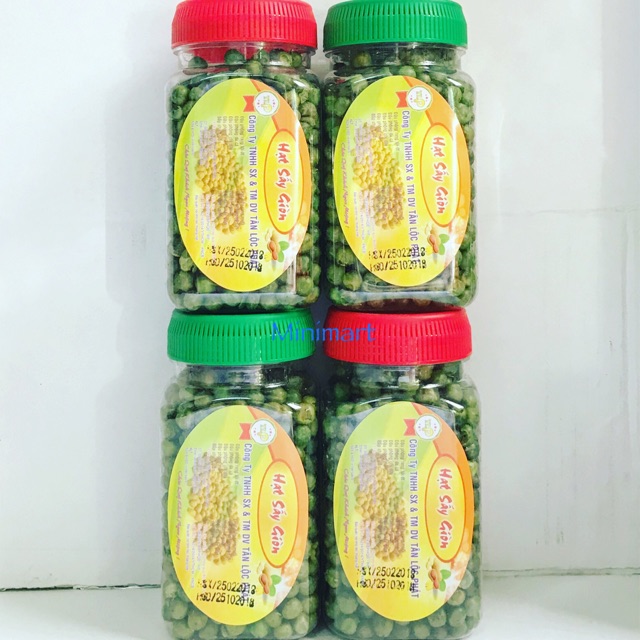 1KG ĐẬU HÀ LAN: SẤY GIÒN MUỐI VÀ TỎI ỚT (4 hũ 250g)