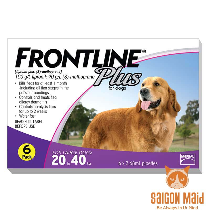 Sản phẩm nhỏ gáy ve rận nhỏ gáy Frontline Plus cho chó 20-40kg (1 tuýp)-9/2021(khuyến mãi sập sàn còn xài tốt)