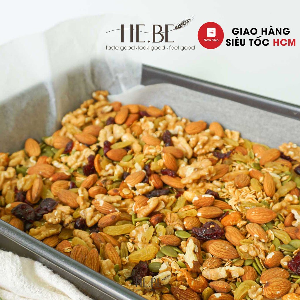[Mã 267FMCGSALE giảm 8% đơn 500K] 500g Granola Nhiều Hạt HeBe Ăn Kiêng Healthy - Ngũ Cốc Giảm Cân Tự Nhiên | BigBuy360 - bigbuy360.vn