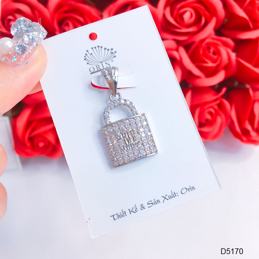 Mặt dây chuyền nữ, mặt ổ khóa đính đá thời trang cao cấp Orin D5170