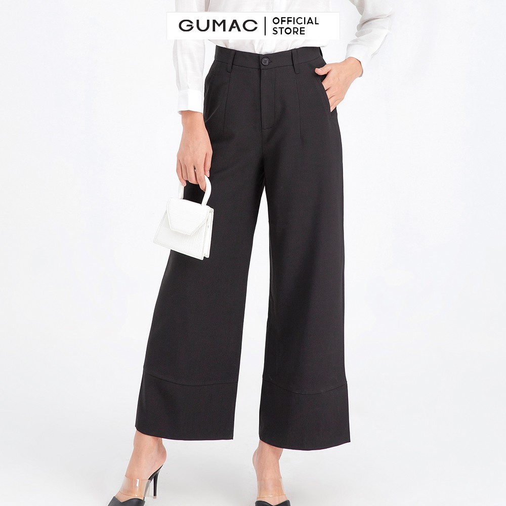 [Mã WABRGU72 giảm 10% tối đa 50k đơn 250k] Quần tây nữ xếp ly ống rộng GUMAC QB663 | BigBuy360 - bigbuy360.vn