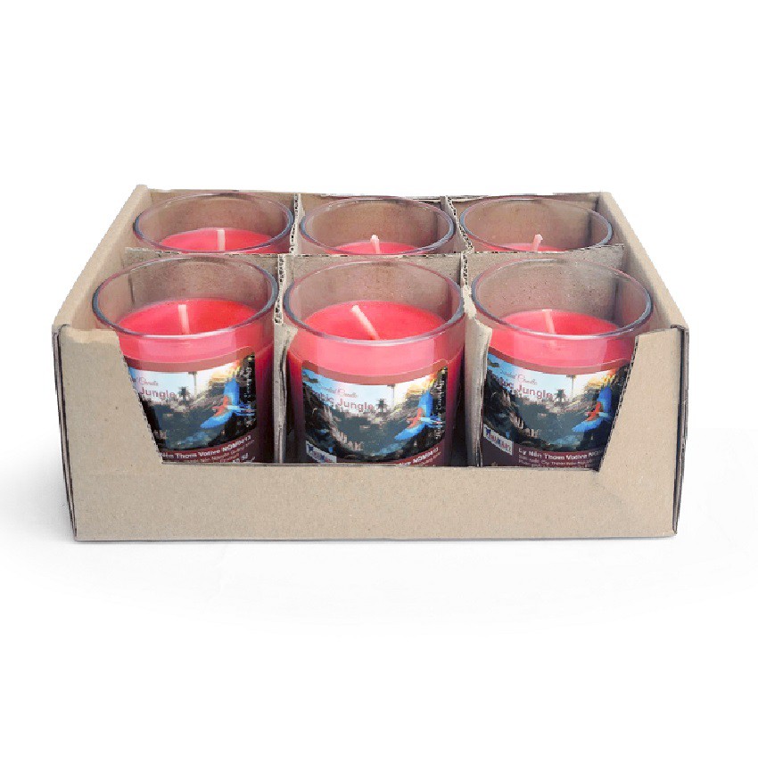 Hộp 6 ly nến thơm votive Miss Candle FTRAMART NQM0413 Tropic Jungle (Hương trái cây)