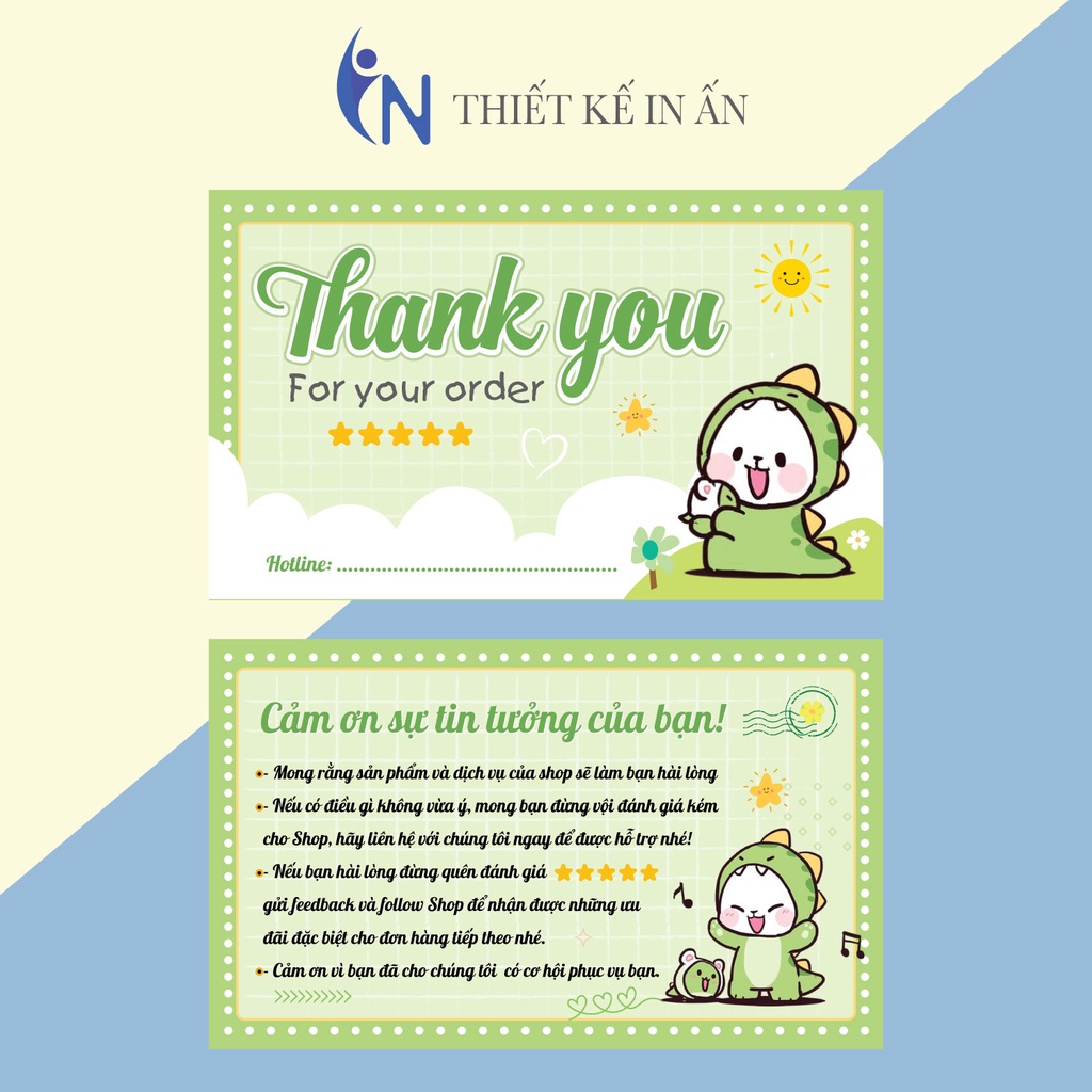 Combo 100 cái  thankyoucard, thiệp cảm ơn, Thẻ cám ơn có sẵn, Giấy cứng size 9x5.5cm mẫu 80