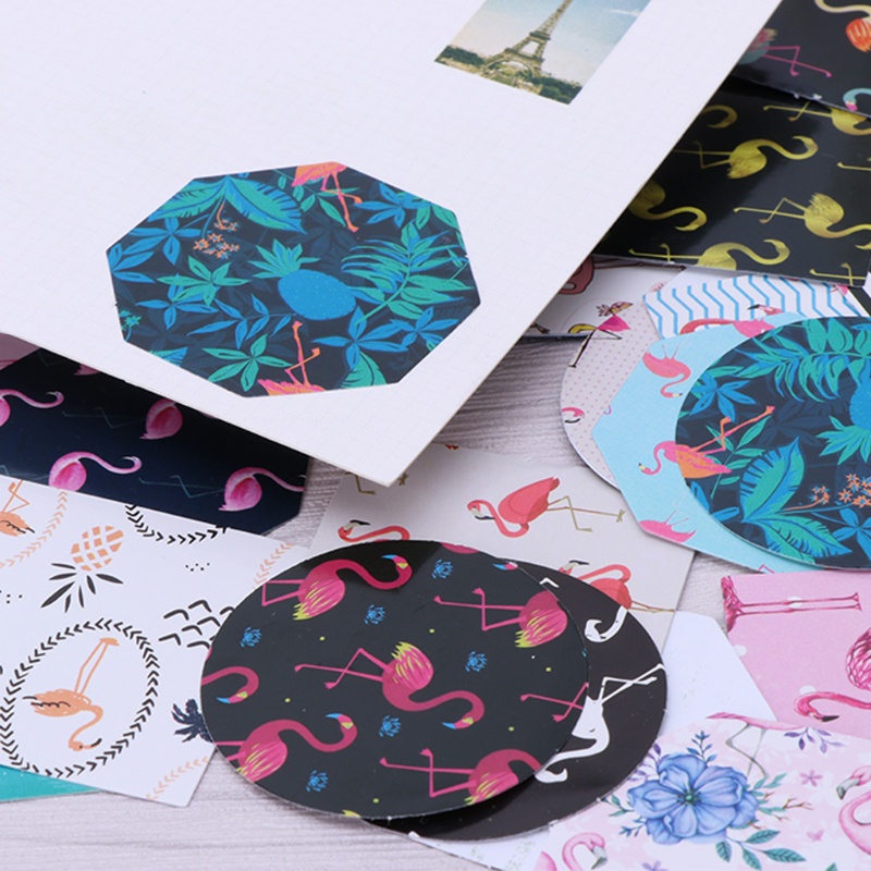 Set 45 Sticker Giấy Dán Trang Trí Album Hình Chim Hồng Hạc