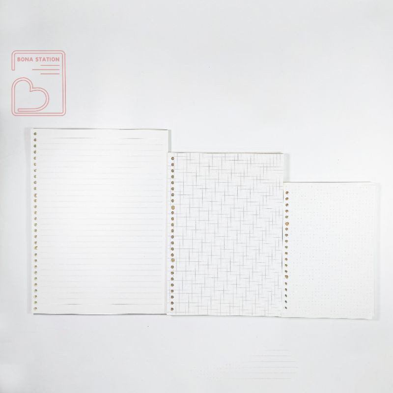 Ruột giấy refill binder loose leaf ruột sổ còng planner A5(20 lỗ)/ B5 (26 lỗ)/ A4 (30 lỗ) | BNR022