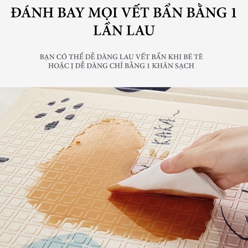 (Dày 10mm) Thảm xốp Xpe cho bé 2 mặt khổ 2m*1,8m chiếu xốp trải sàn chống trơn trượt