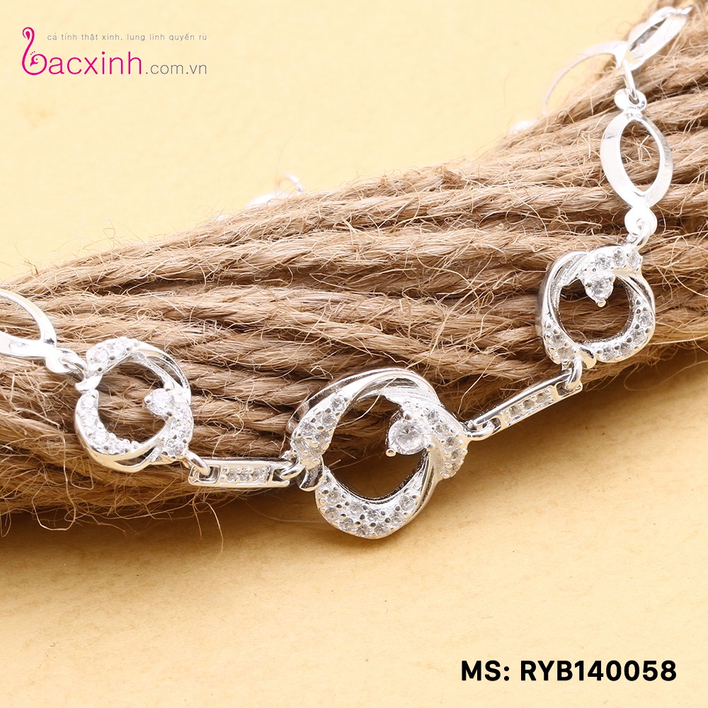 Lắc tay bạc Ý 925 Bạc xinh Huệ Ngân RYB140058