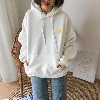 Áo Hoodie Nữ Form Rộng In Hình Mặt Trời Dễ Thương ADA AK 30009