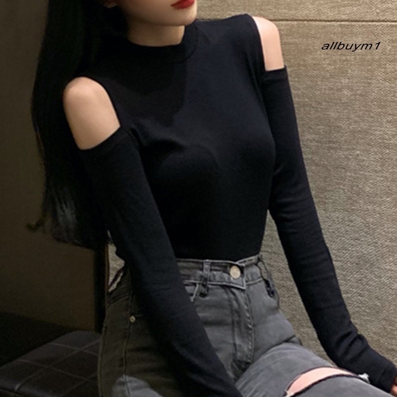 Áo thun tay dài hở vai croptop gợi cảm