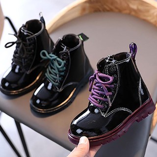 Giày bốt đế mềm chống trượt giữ ấm màu trơn thời trang dành cho bé gái