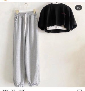 ❄️❄️Set Bộ Quần Nỉ Trơn + Set Áo Croptop