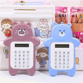 Máy tính cầm tay mini họa tiết hình gấu xinh xắn sáng tạo nhiều màu nhỏ gọn bỏ túi tiện dụng