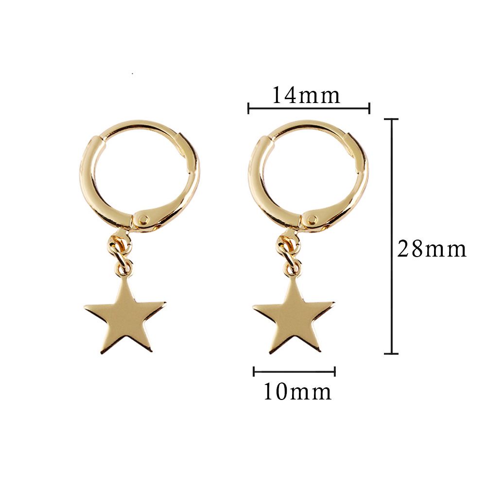 Khuyên tai ngôi sao mặt trăng vàng/ bạc thời trang cho nữ