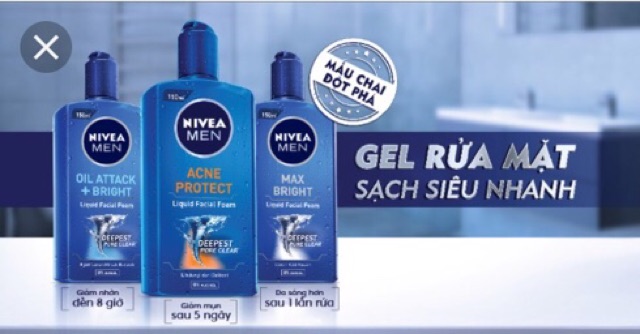 GEL RỬA MẶT NIVEA MEN GIẢM NHỜN 150ML