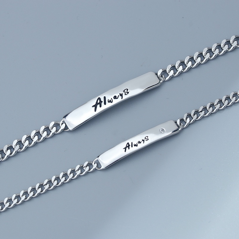 Vòng Tay Dây Xích Dày Phong Cách Hip Hop Cho Cặp Đôi