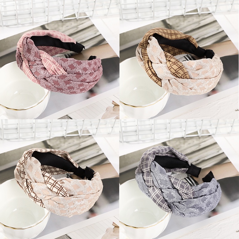 Cài tóc HAIMEIKANG họa tiết sọc caro phong cách retro Hàn Quốc thời trang cho nữ