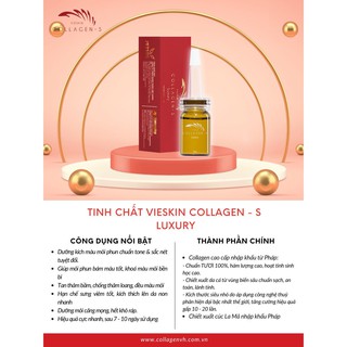 TINH CHẤT COLLAGEN TƯƠI - VIESKIN COLLAGEN S LUXURY (DƯỠNG DA, MÀY, MÔI SAU PHUN XĂM)