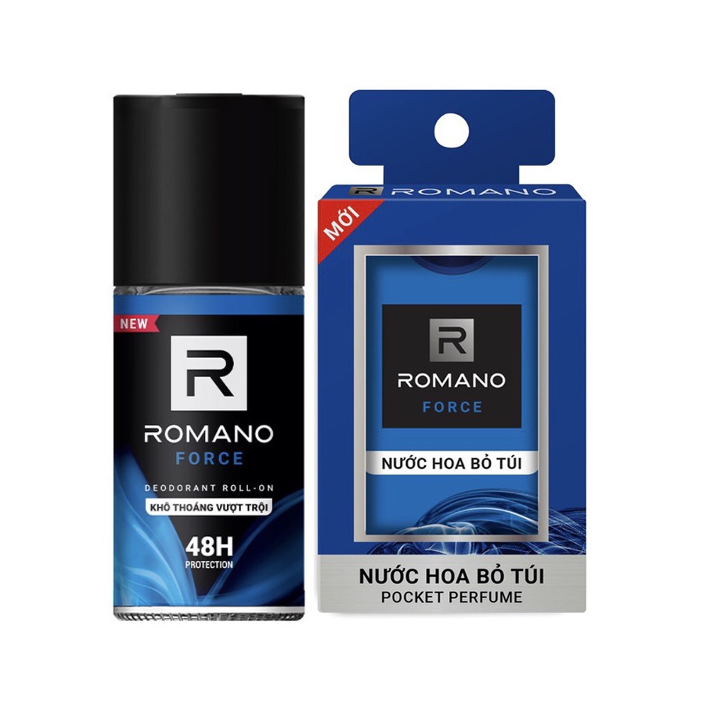 Combo Nước hoa bỏ túi Romano Force 18ml Và lăn khử mùi Romano Force 50ml